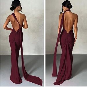 Wine colored elegant dress
